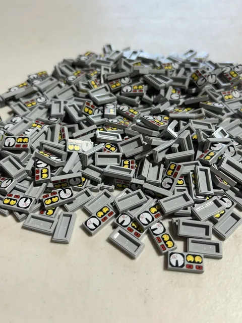 Lego Medium Stone Grey Tile Deco 1x2, Part 3069px19 50290 - 100 gauge Legos