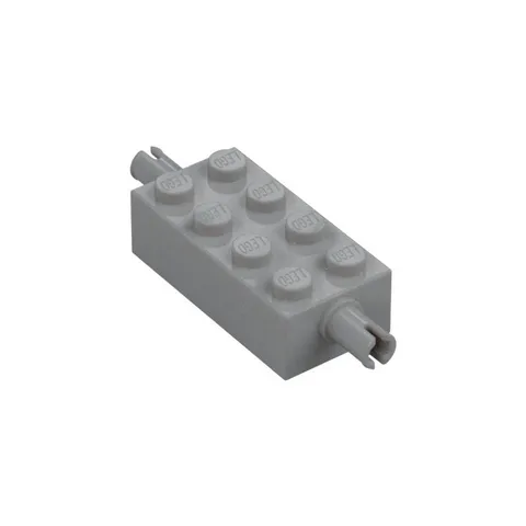 LEGO 18x Light Bluish Gray Brick, Modified 2 x 4 with Pins inv.626