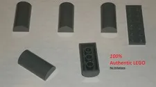 LEGO NEW 2x4 Dark Stone Grey Brick with Curved Top (5x) 4590786 Brick 6192