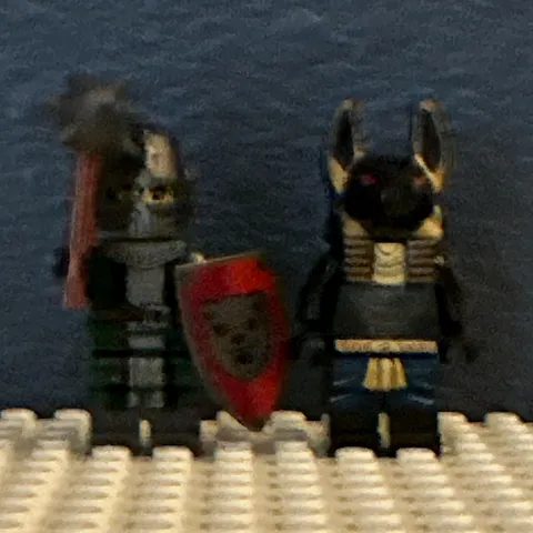LEGO Castle Minifigures Lot of 2; Vintage Anubis Guard and Knight w/ Gear
