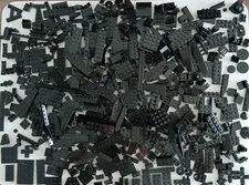 Lego BLACK 500 Bricks Plates Specialty Bulk Parts Pieces, Actual Lot Shown