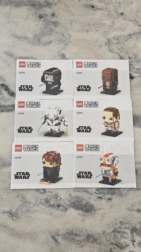 Lego 40796 & 40795 Brickheadz Star Wars Revenge Of The Sith Instruction Manuals