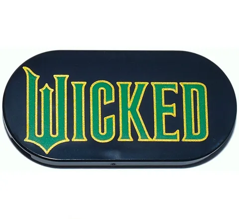 new LEGO 2 x 4 Oval Tile with printed "WICKED" from sets 75680, 75685