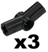 Lego Black TECHNIC Axle Pin Connector Angled #3 Qty 3 Part 32016 T1