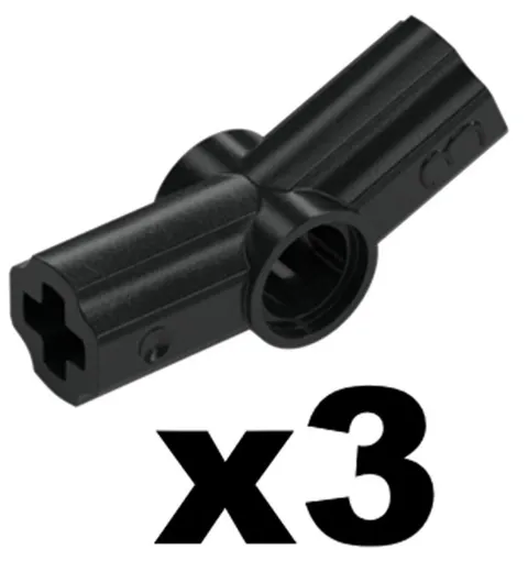 Lego Black TECHNIC Axle Pin Connector Angled #3 Qty 3 Part 32016 T1