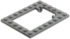LEGO 10x Dark Bluish Gray Plate, Modified 6 x 8 Trap Door Frame inv.607