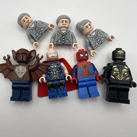 LEGO Marvel Minifigure Lot Manbat Thor Aunt May Spider-Man NEW