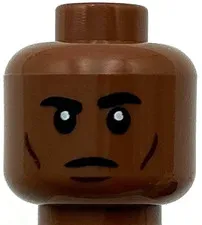 Lego New Reddish Brown Minifigure Head Cheek Lines Stern Look Piece