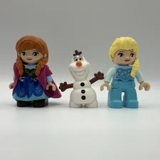 Lego Duplo Disney Figures Frozen Anna with Cloth Dress and Cape W/ Elsa & Olaf