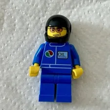 Vintage 90s 2000s Lego City Minifigure Octan Racing & Black Helmet Motorcycle