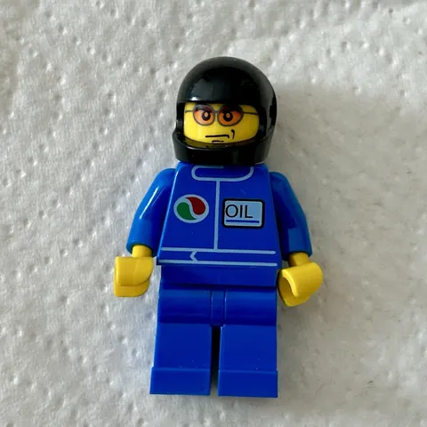 Vintage 90s 2000s Lego City Minifigure Octan Racing & Black Helmet Motorcycle