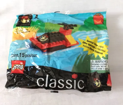 1999 Classic Lego Bag Set #2 Ronald McDonald Happy Meal Boat Plane 15 Pcs Sealed
