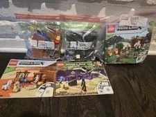 LEGO Minecraft Lot 21159 Pillager Outpost +21151 End Battle + 21167 Trading Post