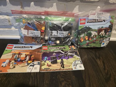 LEGO Minecraft Lot 21159 Pillager Outpost +21151 End Battle + 21167 Trading Post