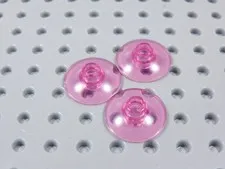 LEGO Lot of 3 Trans Pink Round 2x2 Radar Dish Saucers BR