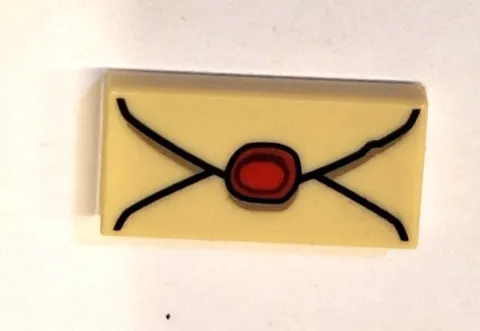 LEGO Harry Potter 6299836 Tile 1 x 2 Tan Envelope w/ Wax Seal Pattern