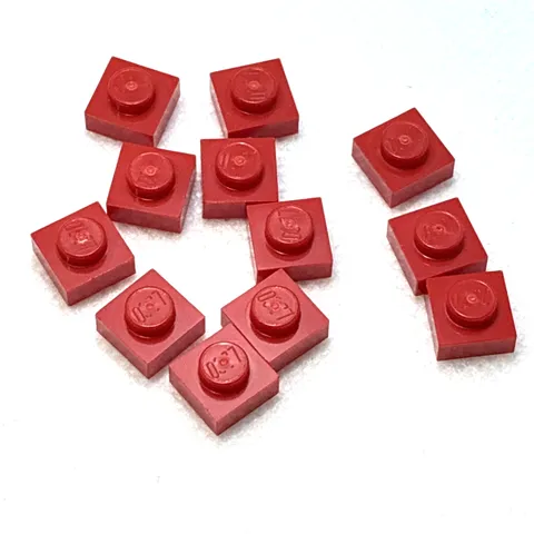 LEGO Parts - Red Plate 1 x 1 - No 3024 - QTY 12