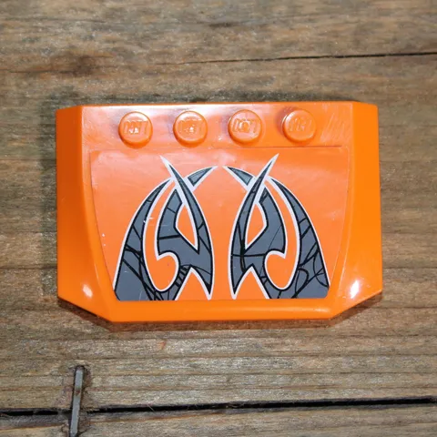LEGO Racers Orange Wedge 4x6x2/3 Triple Curved Black & Silver Sticker 52031pb092