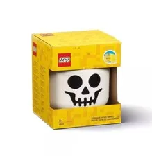 NEW LEGO Skeleton Small Storage Head Skull Container Halloween Candy Bowl 6x7.5"