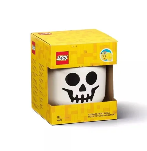 NEW LEGO Skeleton Small Storage Head Skull Container Halloween Candy Bowl 6x7.5"