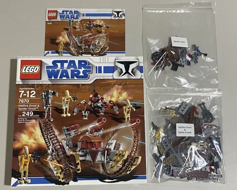 LEGO Star Wars: Hailfire Droid & Spider Droid (7670) 100% Complete - Adult Owned