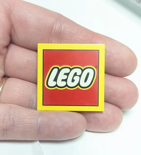 NEW Lego 4x4 Printed Logo Tile - Yellow Red - Large Pattern - Authentic 60040
