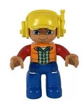 Lego Duplo AIRPLANE PILOT MAN WORKER Yellow Helmet 2.5" FIGURE for AIRPORT
