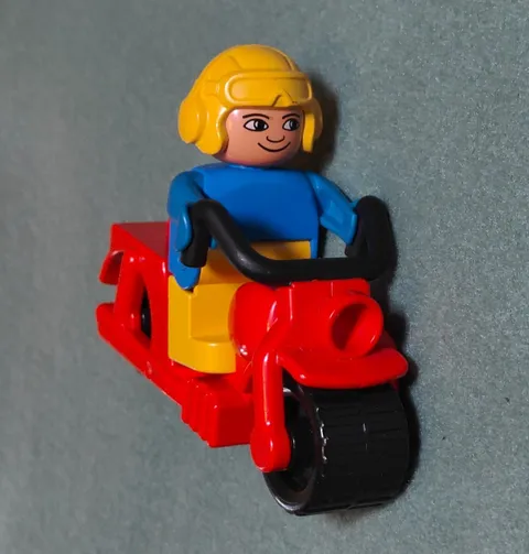 Vintage 1988 Lego Duplo Motorbike and Rider Set Number 2612 No Box