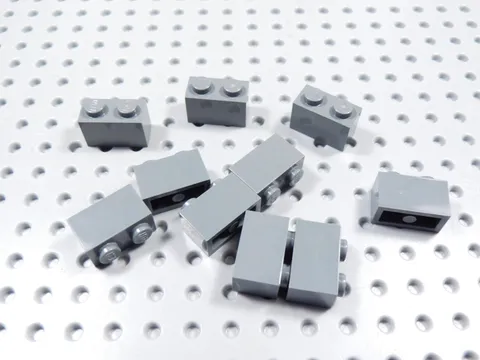 LEGO Lot of 10 Dark Bluish Gray 1x2 Bricks BD