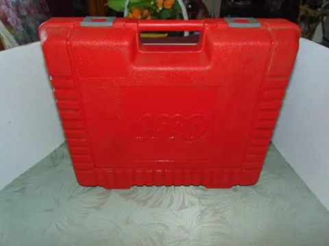 LEGOS  Vintage 1985 Red Hard Plastic Lego Carry Case with   Blocks