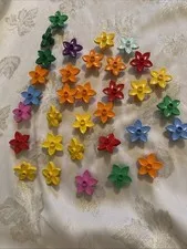 Lego Duplo  Flower Lot Of 33 Multi Color green orange blue yellow pink lot