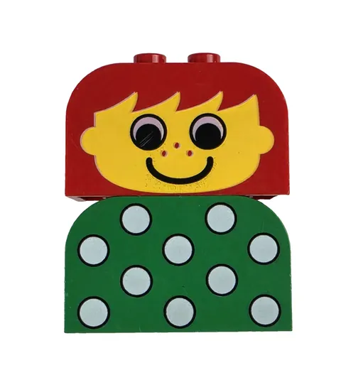 LEGO Slope Brick 2 x 4 x 2 Curved with Girl Face Classic Freestyle Person