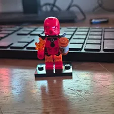 LEGO Minifigure Red/Orange with Pink Helmet & Selling 2 For This Post