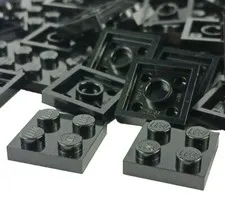 100 Pieces LEGO® 2x2 BLACK Four Stud Plates element 3022 MOC Lot