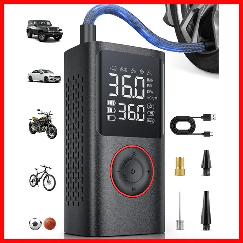 Powools Tire Inflator Portable Air Compressor 150 Psi Cordless Bike Pump Air