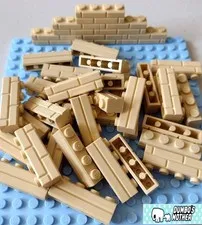 Lego 1x4 Masonry Brick Tan Wall Castle House Building Parts NEW X10