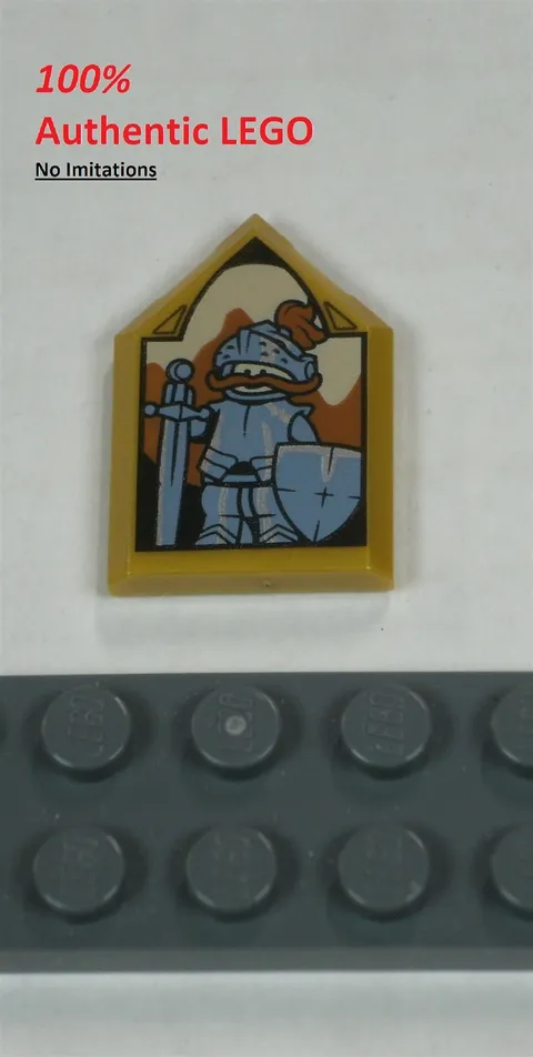 LEGO NEW 2x3 Pearl Gold Tile Sir Cadogan Portrait (1x) 1060680 Brick 35341