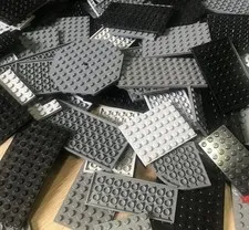 LEGO Black & Gray Flat Plates 50 Count Bulk LEGO Parts MOC Building Pieces ECU