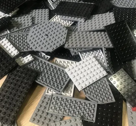 LEGO Black & Gray Flat Plates 50 Count Bulk LEGO Parts MOC Building Pieces ECU