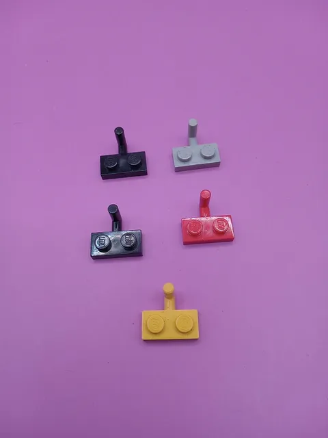 LEGO Plates Lot Modified 1 x 2 Bar Arm Up Horizontal (5 Included) Multicolored 