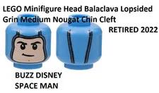 LEGO Minifigure Buzz Head Balaclava Lopsided Grin Medium Nougat Chin Cleft