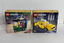 LEGO Creator Lot:  Yellow Taxi Cab 40468 & Tuk Tuk 40469 New! Factory Sealed