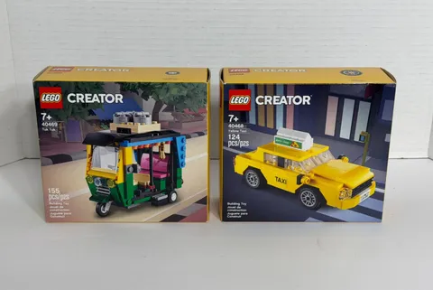 LEGO Creator Lot:  Yellow Taxi Cab 40468 & Tuk Tuk 40469 New! Factory Sealed
