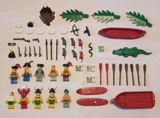 Vintage 1990s LEGO Islanders And Pirates Minifigures And Accessories Lot
