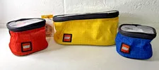 LEGO 3 PIECE STORAGE ORGANIZER CUBES Multicolor Soft Fabric Zipper Closure
