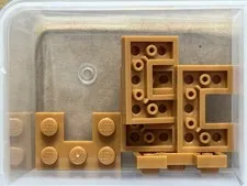 LEGO Parts - Medium Nougat Plate, Modified 2 x 3 1 x 1 Cutout - No 73831 - QTY 5