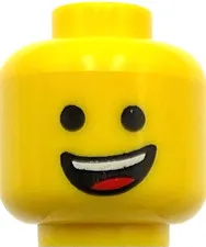 Lego New Yellow Minifigure Head Dual Sided Open Lopsided Smile Part