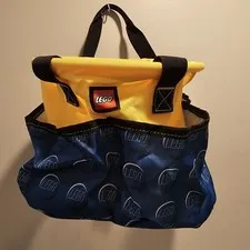 Lego Fabric Storage Big Toy Bucket Basket Bag Organizer Yellow Blue Tote