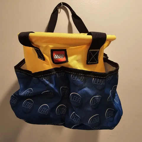 Lego Fabric Storage Big Toy Bucket Basket Bag Organizer Yellow Blue Tote