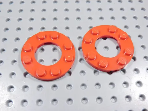 LEGO Lot of 2 Red 4x4 Round Open Center Plates BD
